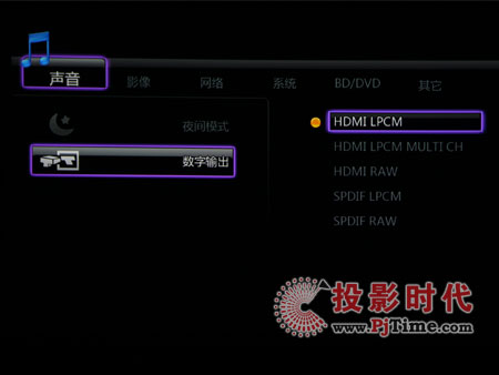 數字輸出菜單