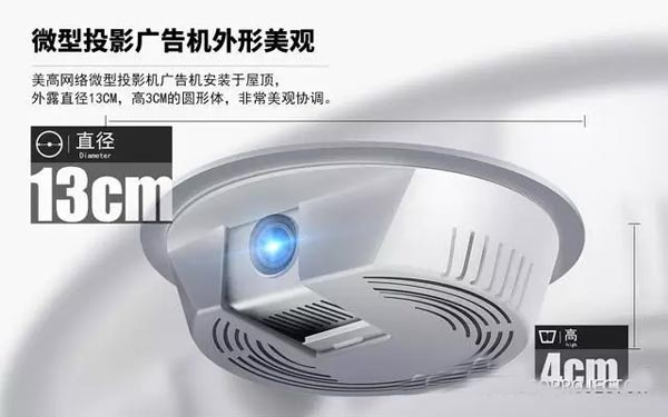 免吊架微型投影儀新奇應用，把地面、墻面、玻璃變成廣告大屏