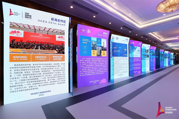 ▲招商項目展示走廊-洲明UGN系列LED大屏