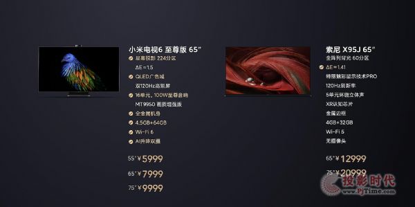小米電視6與索尼X95J電視哪個好？該如何選擇？