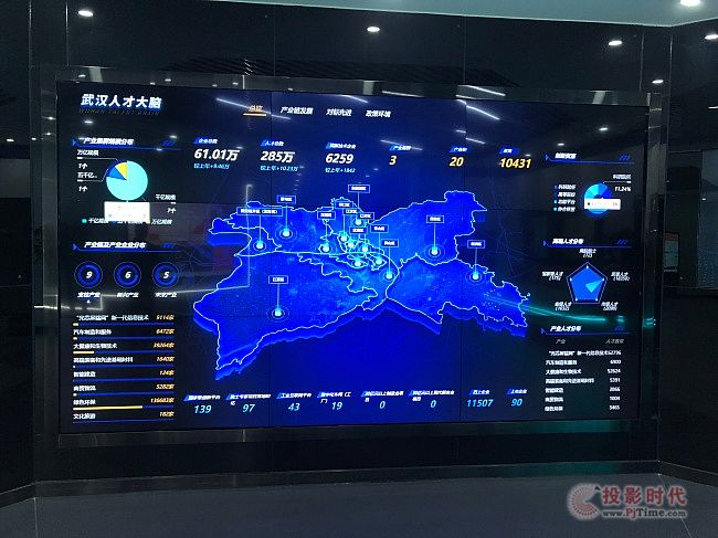 武漢大數(shù)據(jù)中心配備了沃頓液晶拼接屏，用于BI數(shù)據(jù)化展示