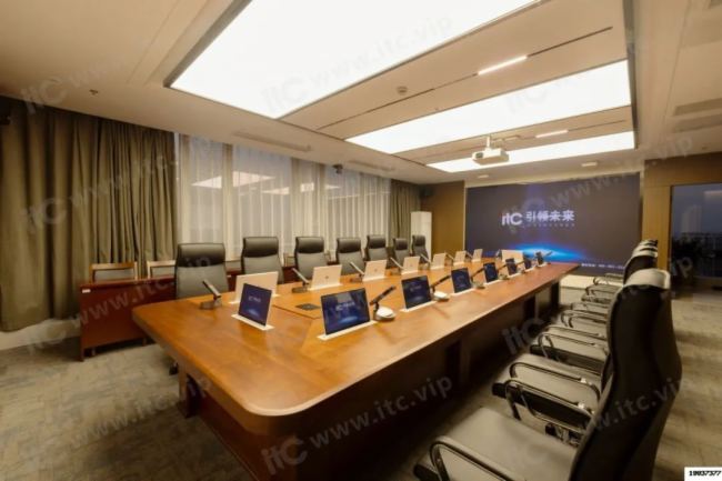 itc云會務、LED顯示屏、無紙化會議等多款系統助力江蘇某大型國企打造一站式智慧會議室