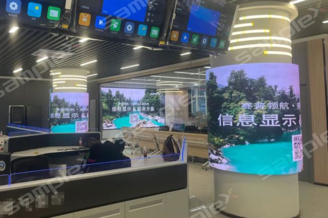 360°全景展示，LED軟模組圓柱屏賦能科技感氣象局
