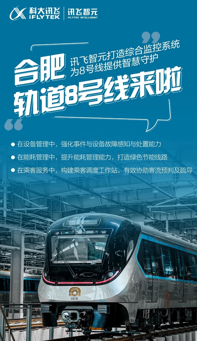科大訊飛助力合肥軌道8號(hào)線正式開通運(yùn)營(yíng)