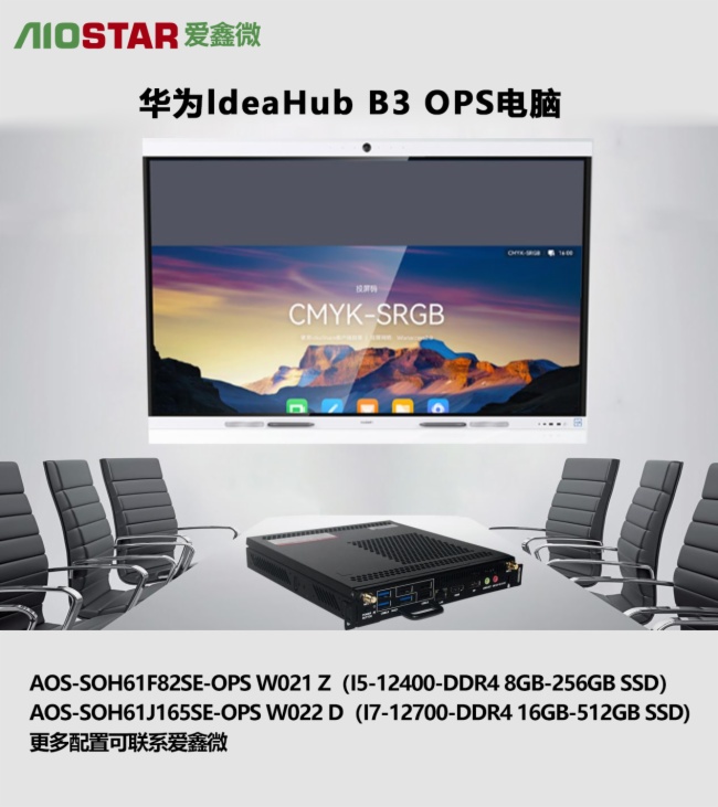 愛鑫微及時(shí)響應(yīng)國產(chǎn)化需求-積極推出完美匹配華為IdeaHub B2/B3系列OPS電腦模塊